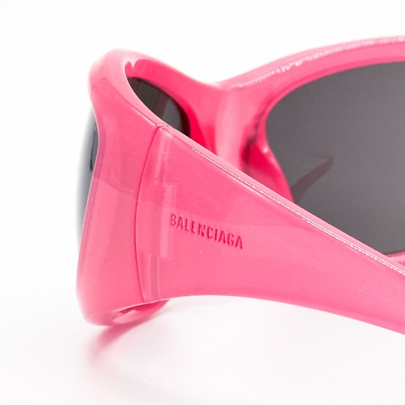 NEW BALENCIAGA BB0252S 002 OVAL PINK GREY WOMEN SUNGLASSES BALENCIAGA - Picture 11 of 12
